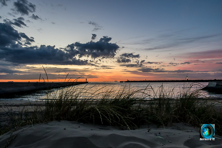 coucher de soleil port de Calais